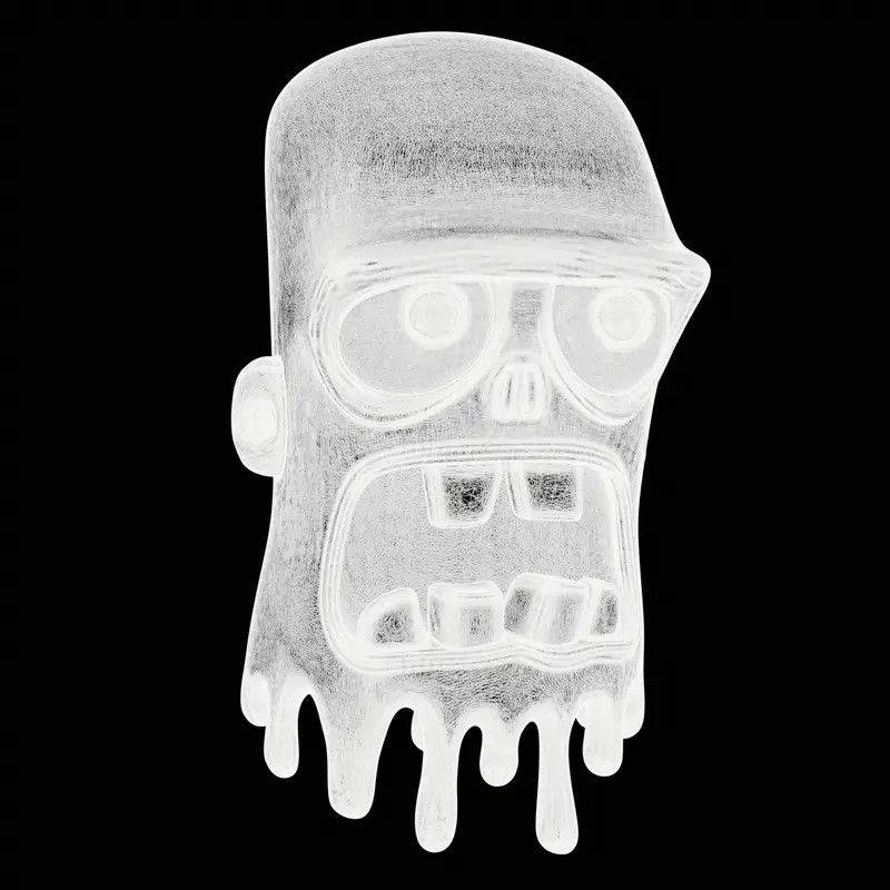 Cartoon Schmelzender Zombiekopf 3D-Druckmodell