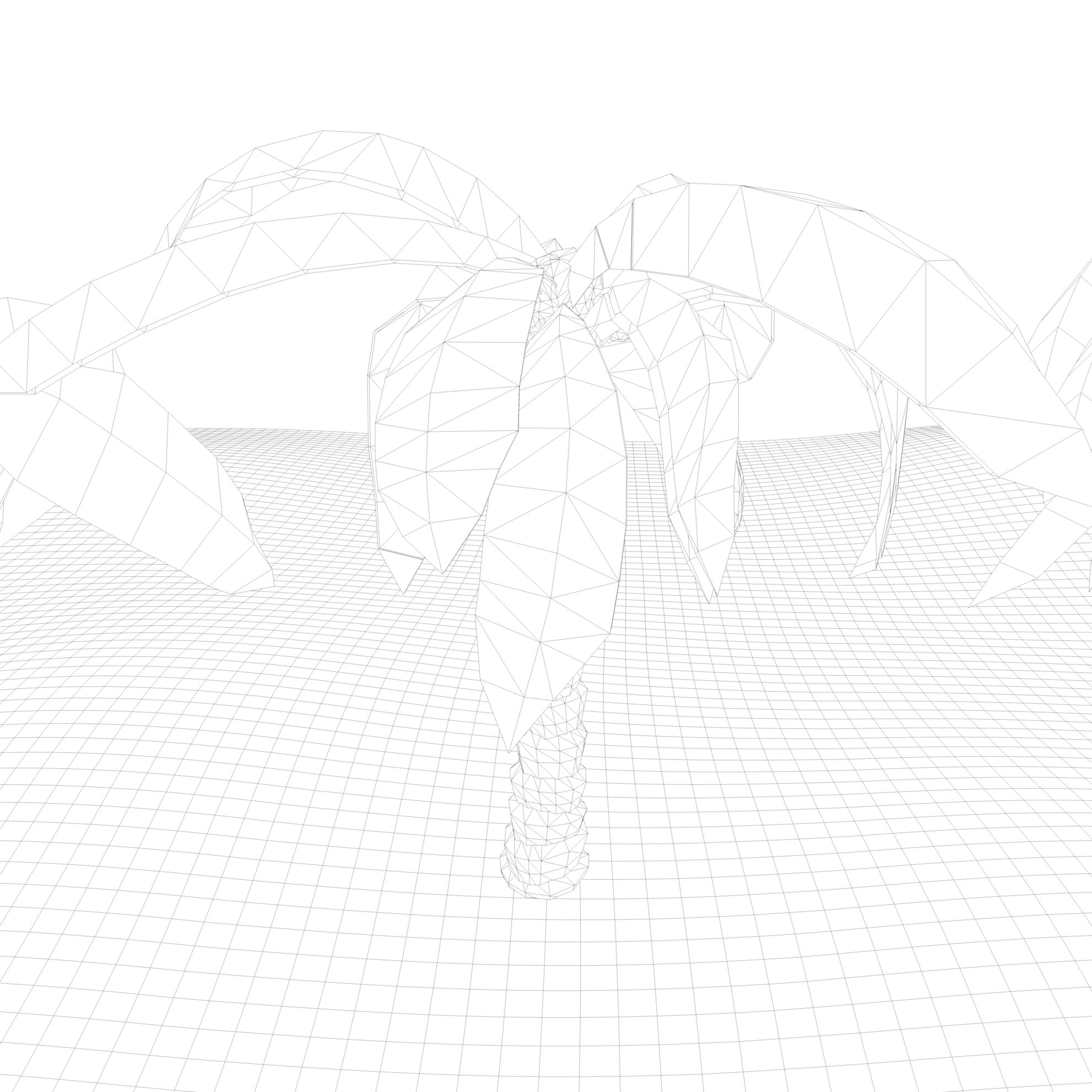 Cartoon palm tree 3d model scene