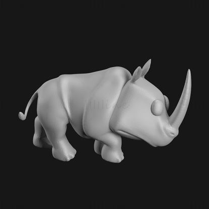 Modelo de impressão 3D de rinoceronte de desenho animado