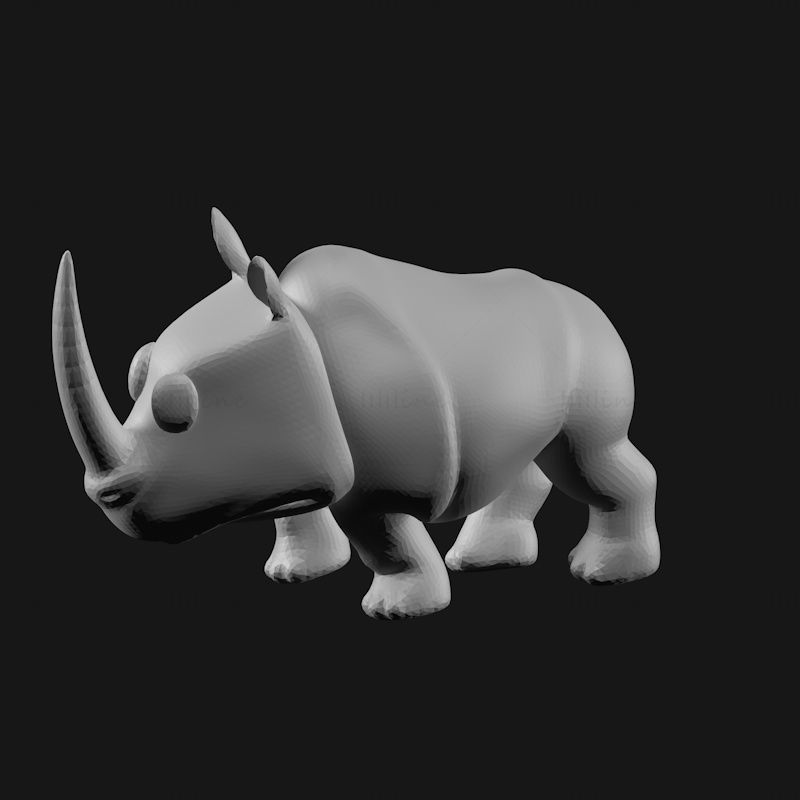 Цртани носорог 3Д модел за штампање