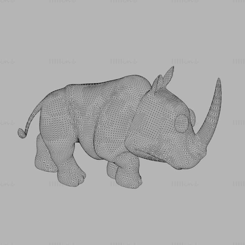 Цртани носорог 3Д модел за штампање