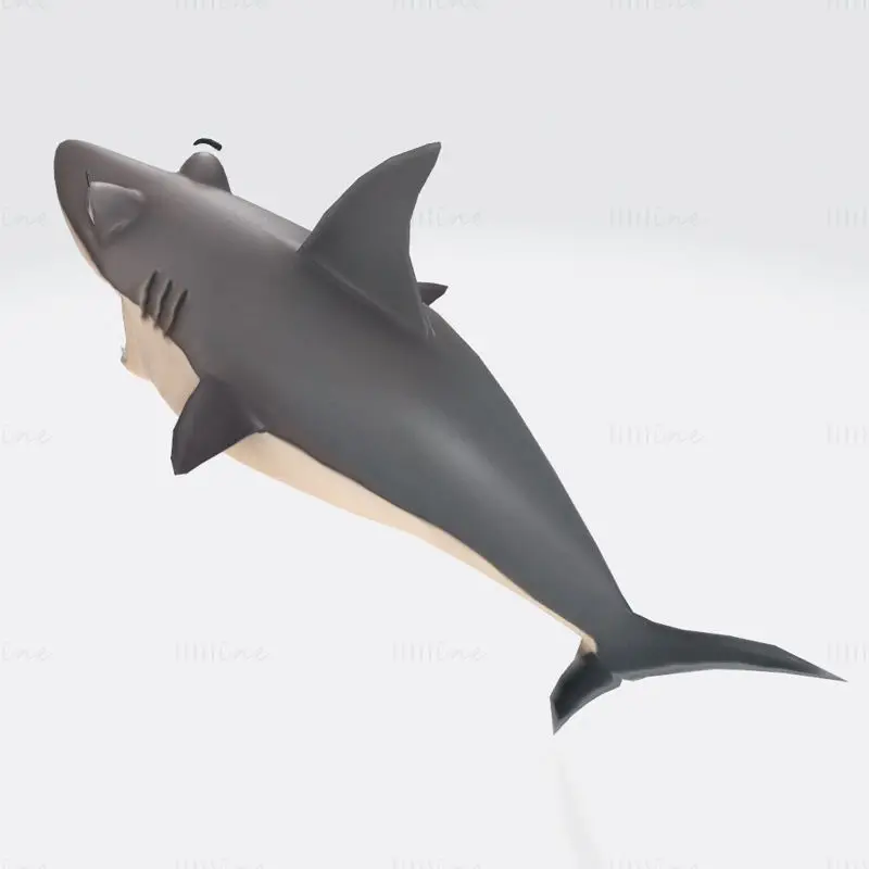 卡通鲨鱼 3D 打印模型