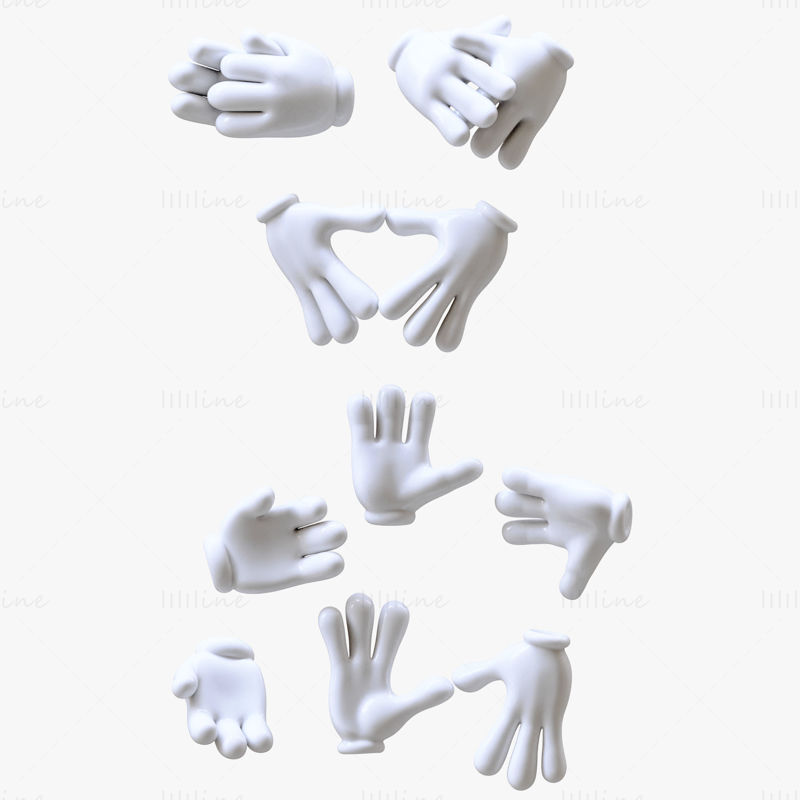 3D модель мультяшной стилизованной руки