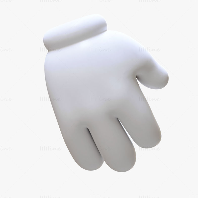 Kreslený stylizovaný 3D model ruky