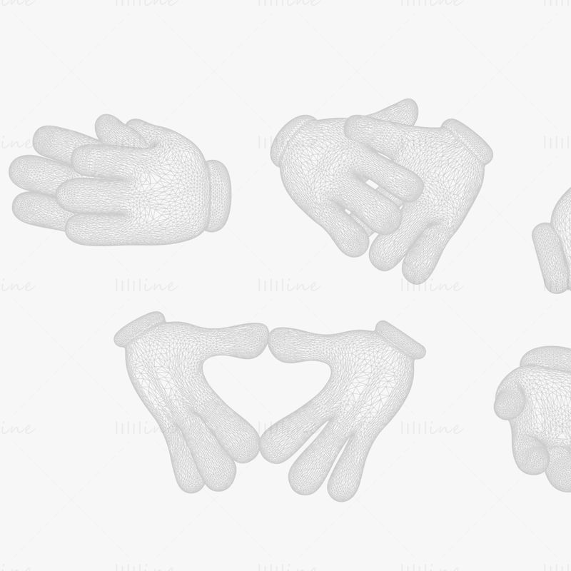 Model 3D de mână de desene animate
