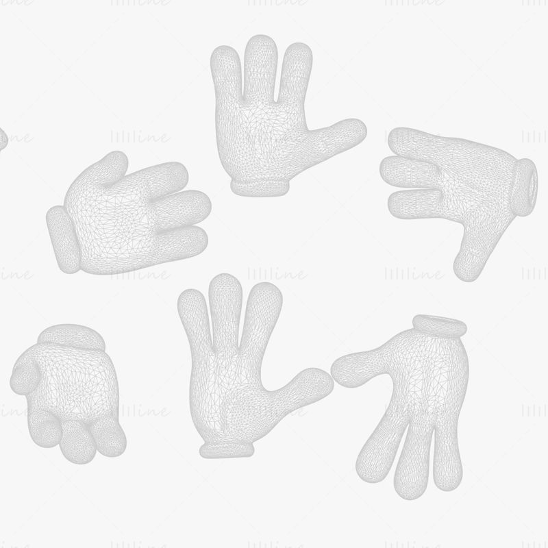 Cartoon Stylized Hand 3D Model