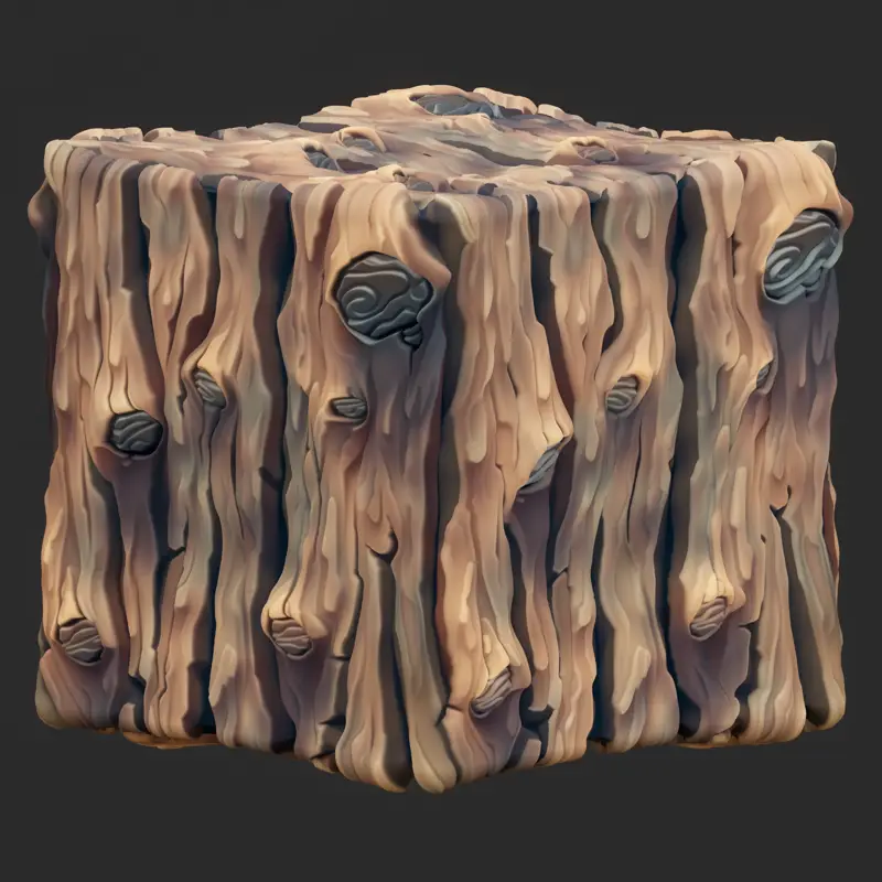 Cartoon Tree Bark Seamless Texture