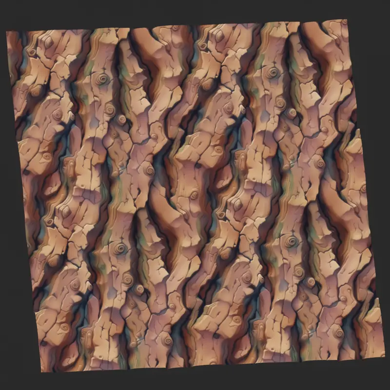 Cartoon Tree Bark Seamless Texture Material