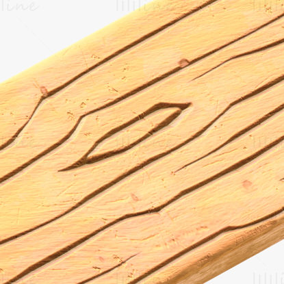 Cartoon Wood Planks 3D Model