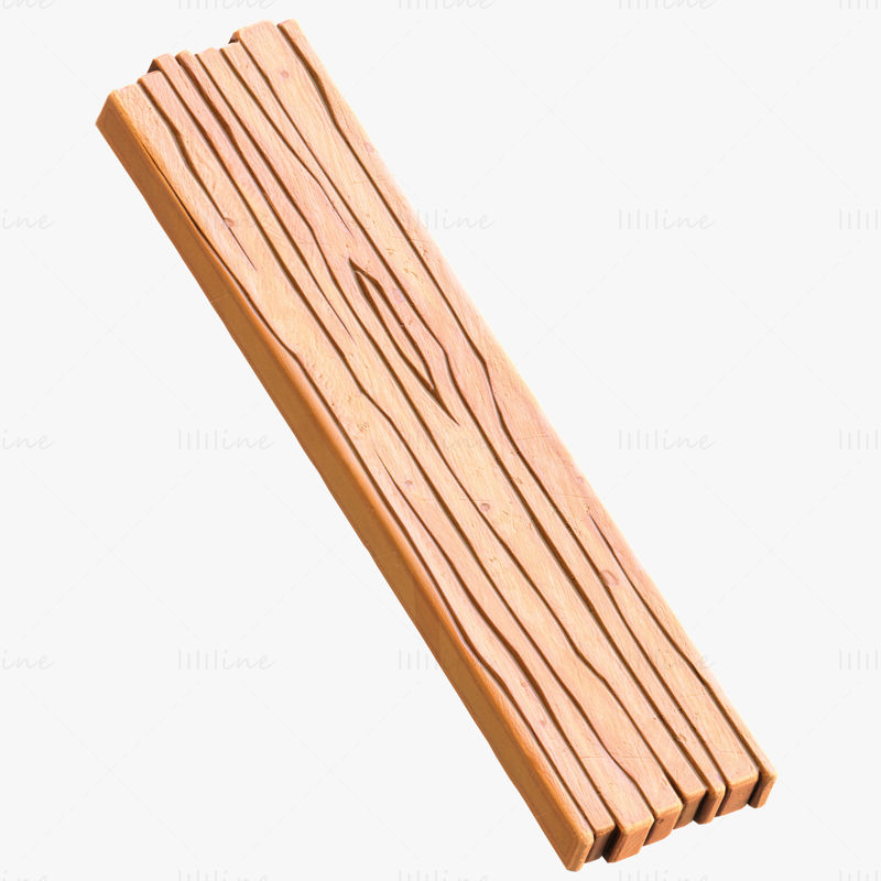 Cartoon Wood Planks 3D Model