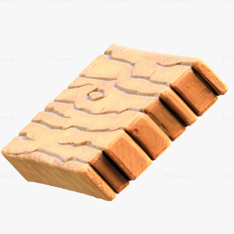 Cartoon Wood Planks 3D Model