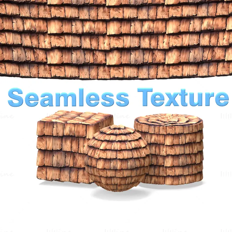 Cartoon Wooden Roof Seamless Texture