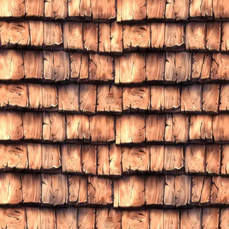 Cartoon Wooden Roof Seamless Texture