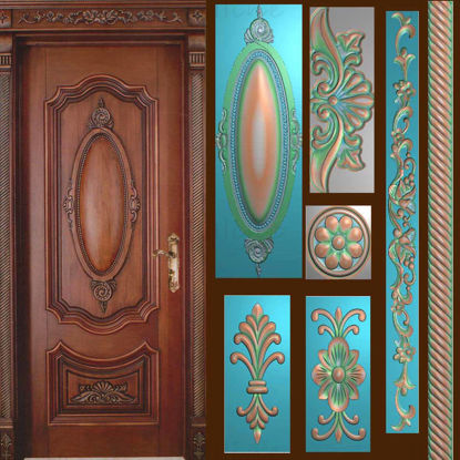Carved wooden door, rosewood carving file, 3D carving, source file, JDP format