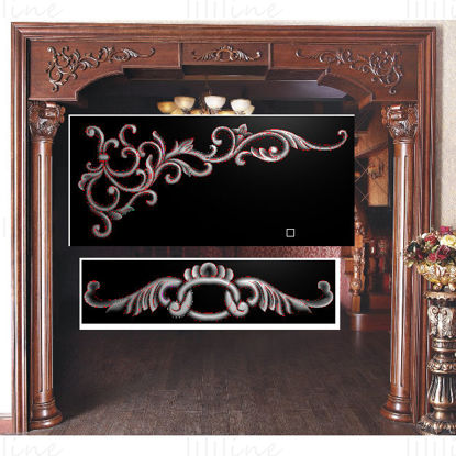 Carving style production file solid wood door JDP