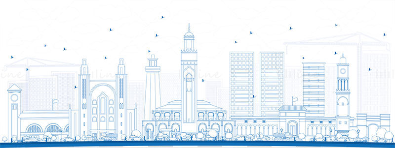 Casablanca Skyline vector illustration