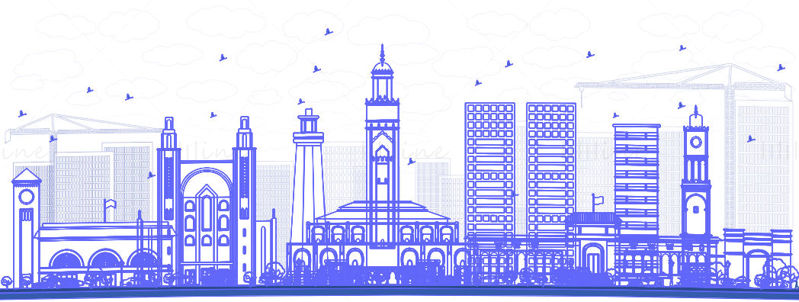 Casablanca Skyline vector illustration