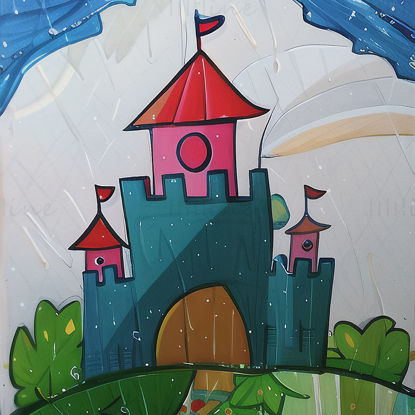 Castle illustration Series 05 rain