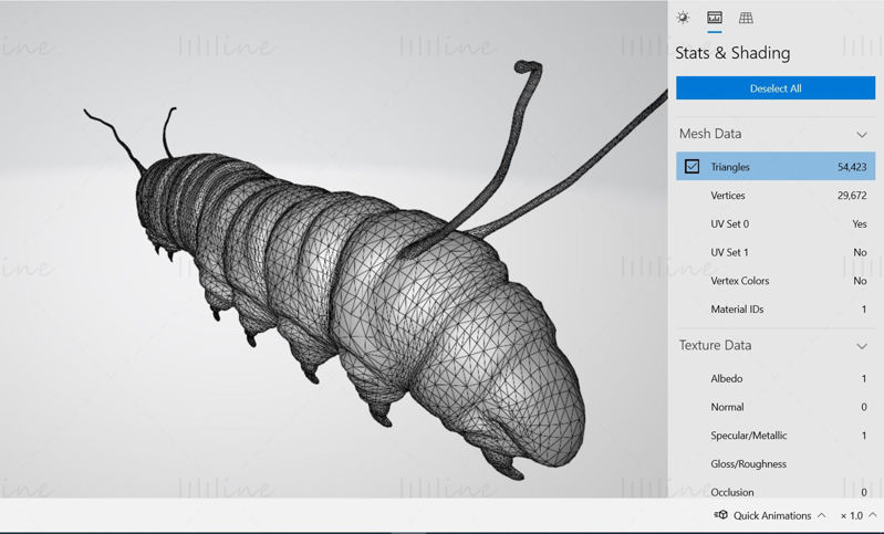 Caterpillar 3D Model Ready to Print