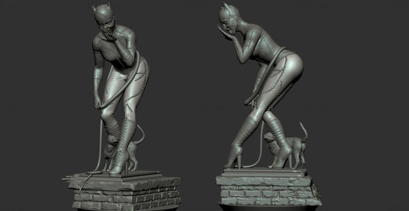 Catwoman 3D Modeli STL Yazdırmaya Hazır