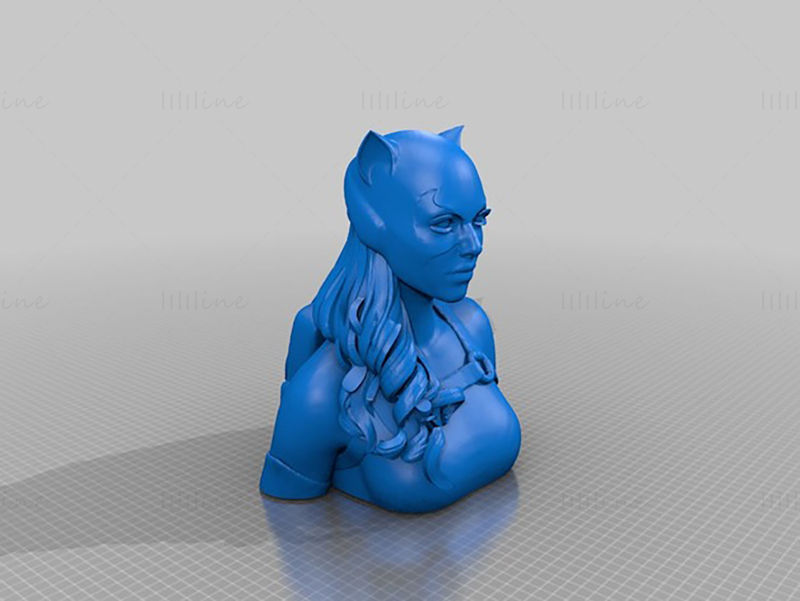 Catwoman Bust 3D Model Ready to Print STL