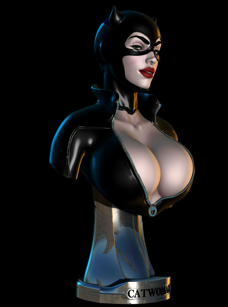 Catwoman Busto Modelo de impresión 3D OBJ