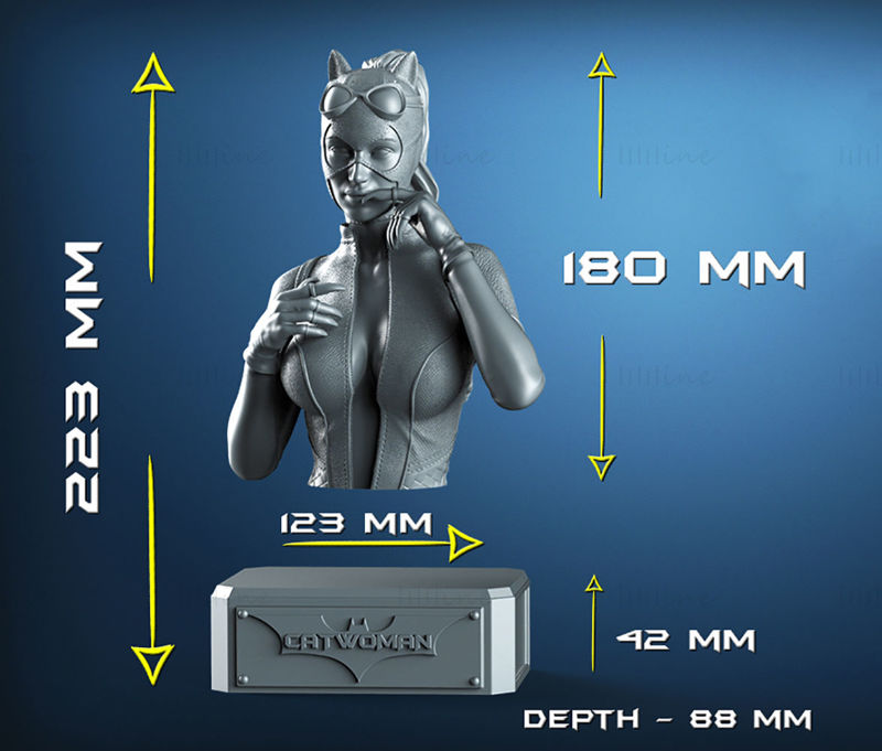 Modèle d'impression 3D du buste Catwoman STL