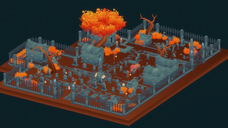 Cemetery Toon Assets 3D Model Set