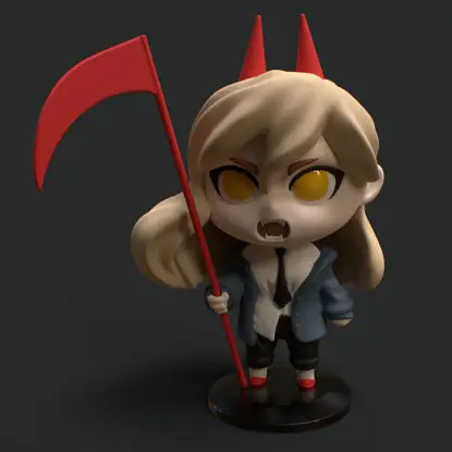 Figura de Chibi de Chainsaw Man Power, modelo de impresión 3D: colección de anime imprimible para fanáticos