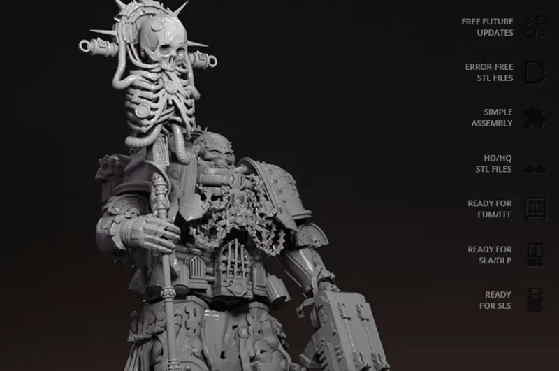 Chaplain Figuries 3D Print Model STL