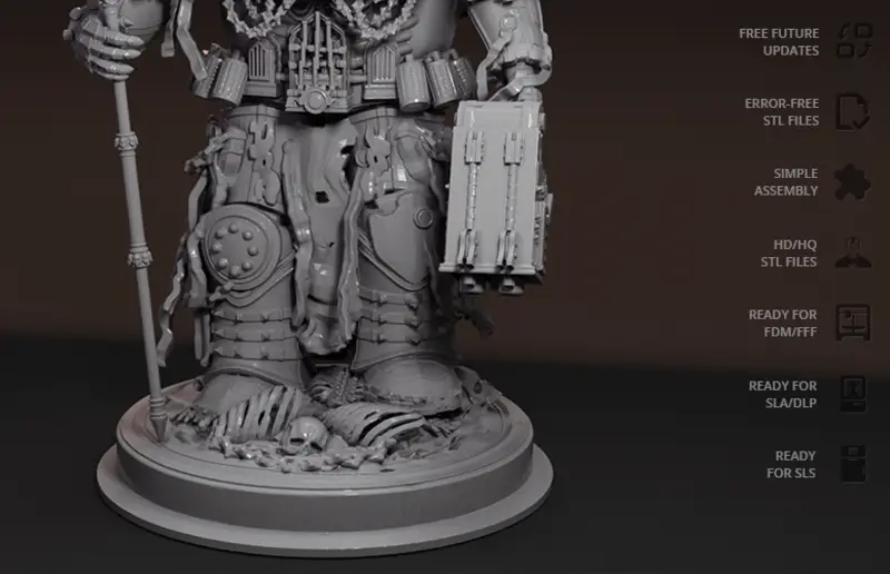 Chaplain Figuries 3D Print Model STL