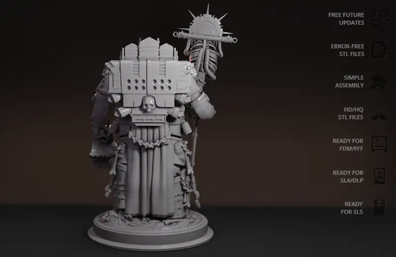 Chaplain Figuries 3D Print Model STL