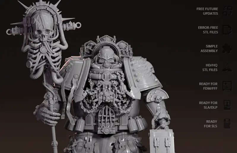 Chaplain Figuries 3D Print Model STL