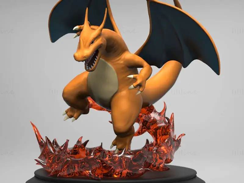 Fichiers STL du modèle d'impression 3D Pokémon Charizard