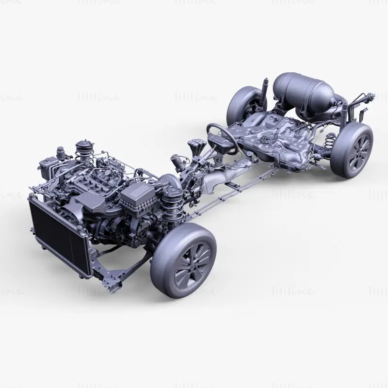 Chassis Car Detailed 3D Model