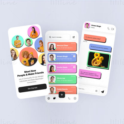 Chatting App design in new trends UI Template