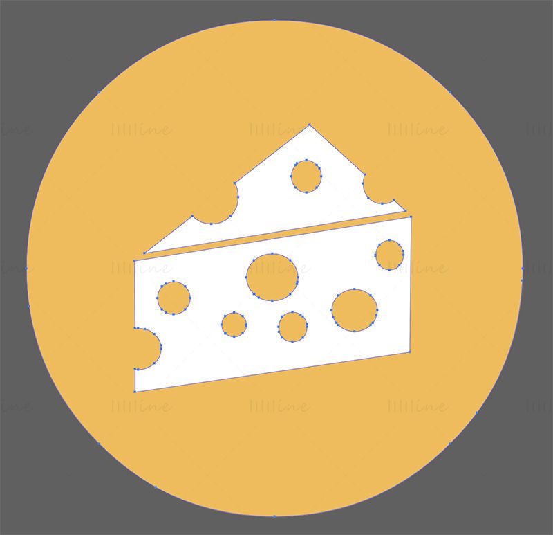 Cheese icon label vector
