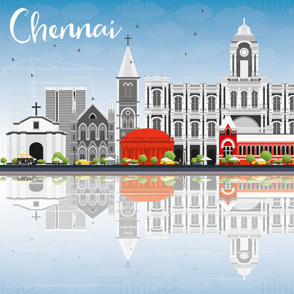 Chennai Hindistan manzarası vektör çizim