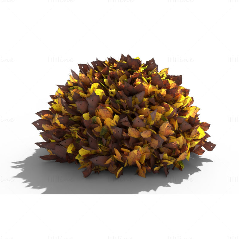 Куча вишневых листьев 3D модель