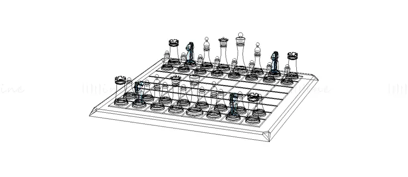 Juego completo de tablero de ajedrez Modelo de impresión 3D STL