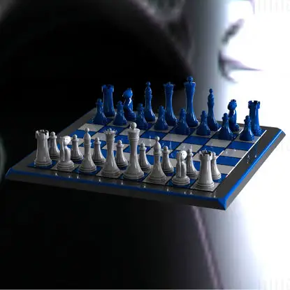 Sakktábla komplett készlet 3D nyomtatási modell STL