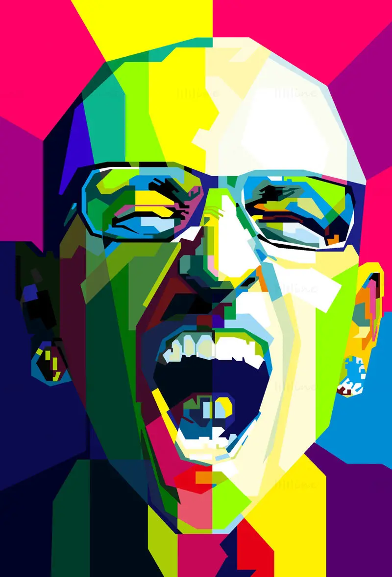 查斯特·贝宁顿 Chester Bennington 波普艺术 WPAP 矢量