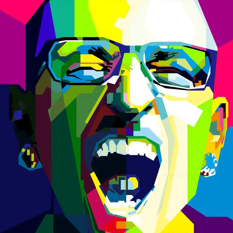 查斯特·贝宁顿 Chester Bennington 波普艺术 WPAP 矢量