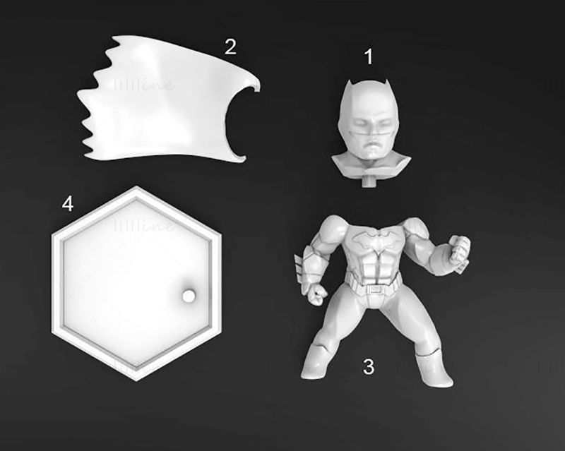 تشيبي باتمان نموذج الطباعة ثلاثية الأبعاد STL