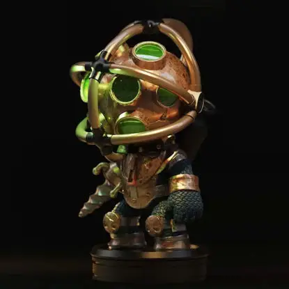Chibi Big Daddy 3D tiskový model STL soubory - Miniatura inspirovaná hrou BioShock
