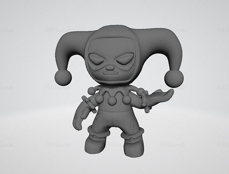 Chibi Harley Quinn 3D-printmodel STL
