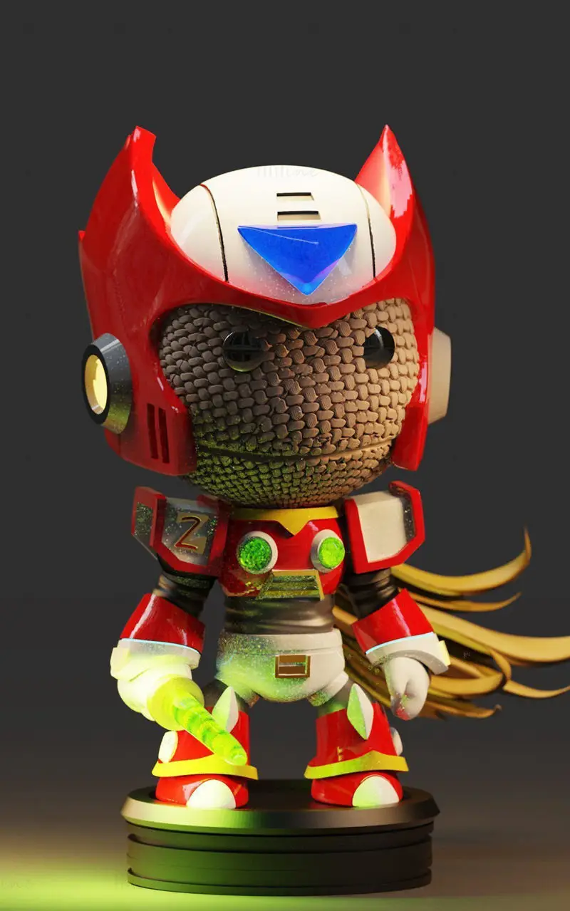 Файлы STL для 3D-печати модели Chibi Megaman Zero (Little Big Planet)