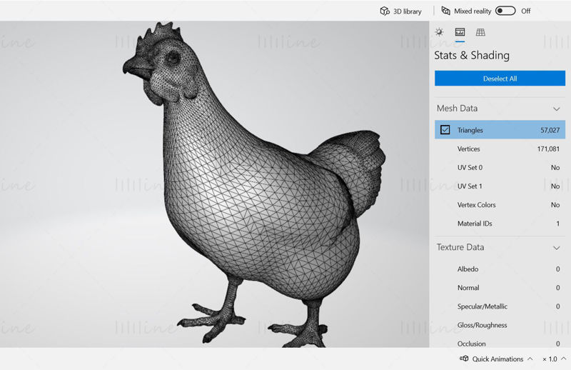 Baskıya Hazır Tavuk 3D Modeli