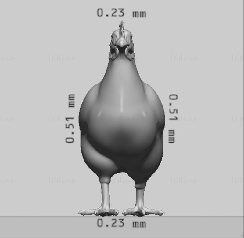 Baskıya Hazır Tavuk 3D Modeli