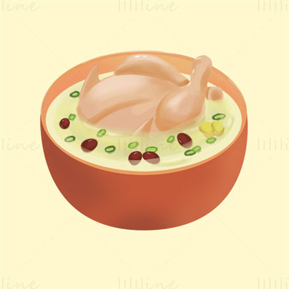 Chicken soup illustration